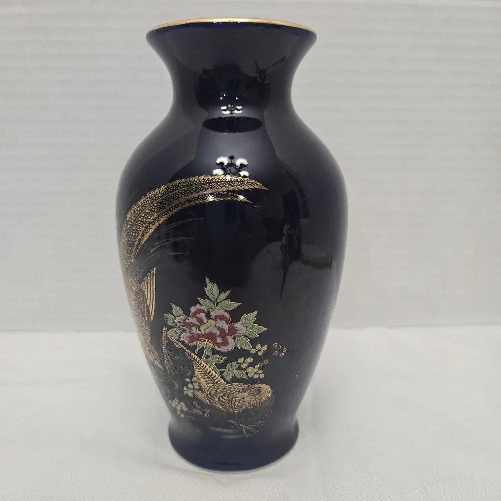 Vtg Asahi Sato Gordon Collection Cobalt Blue Vase 6